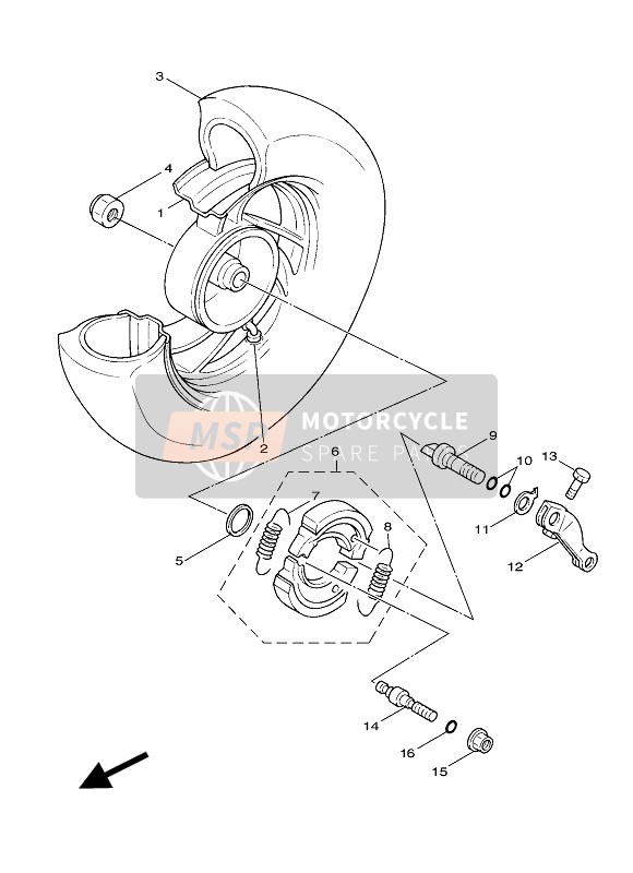 4KLF53550100, Lever, Nokkenas, Yamaha, 0